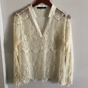 Sugarlips womens off-white top large